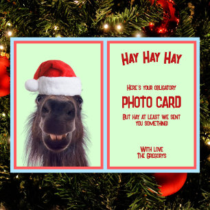 Custom Funny Horse Pun Obligatory Photo  Holiday Card