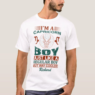 Custom Funny I'm a Capricorn Boy Zodiac Sign T-Shirt