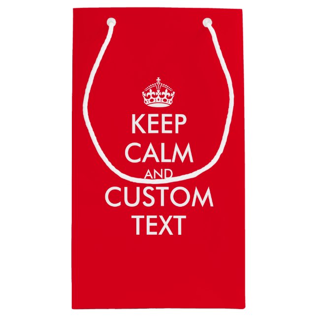 Custom funny keep calm meme Christmas gift bag (Back)
