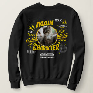 Custom Funny Main Character Cat Lover Gift Sweatshirt