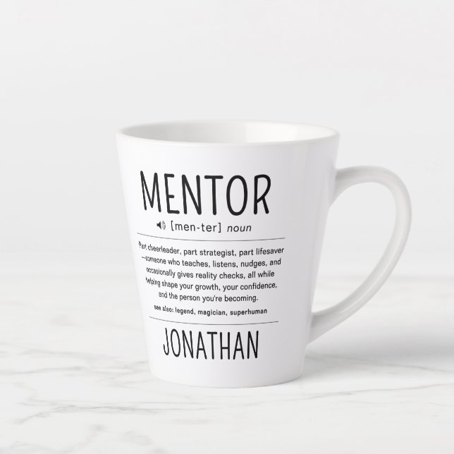  Custom Funny Mentor Coach Adviser Appreciation Latte Mug (Right)