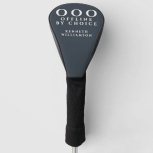 Custom Funny Minimalist OOO Navy Blue White Men  Golf Head Cover