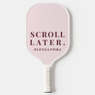 Custom Funny Minimalist Pastel Pink Inspirational  Pickleball Paddle