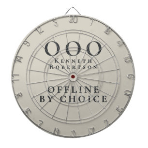 Custom Funny Minimalist Stone Sand Black OOO Men Dartboard