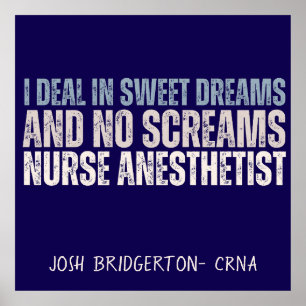 Custom Funny Nurse Anesthetist Sweet Dreams Poster