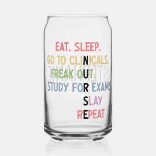 Custom Funny Nursing School student Future Nurse Can Glass