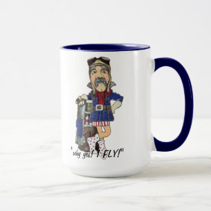 Custom Funny Pilot Old Timey Flying Ace - Mug