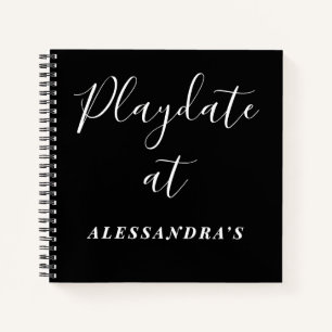 Custom Funny Playdate Black White Score Tracker  Notebook