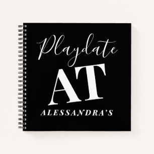 Custom Funny Playdate Score Tracker Black White  Notebook