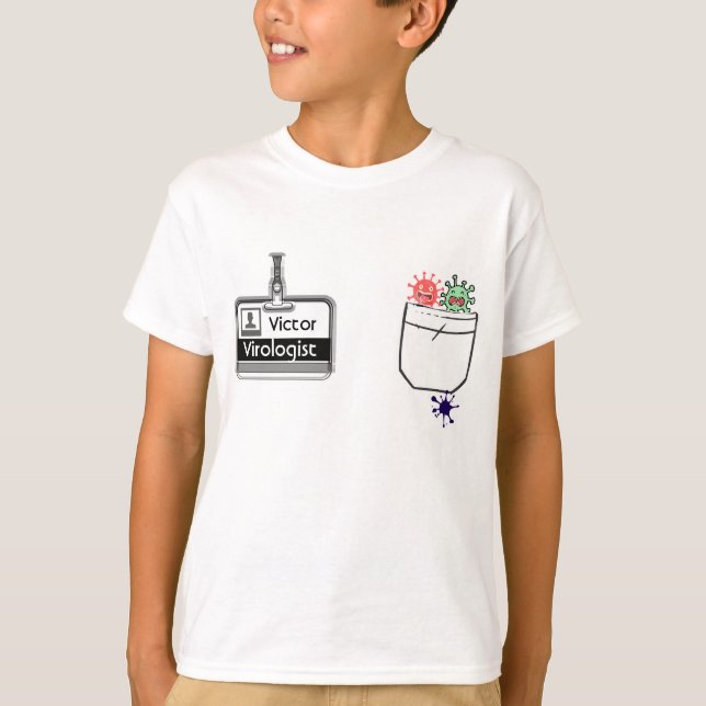Custom Funny Profession Virologist Name Tag T-Shirt (Front)