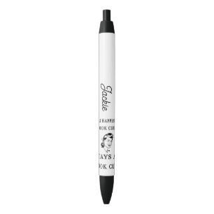 Custom Funny Reading Book Club  Black Ink Pen