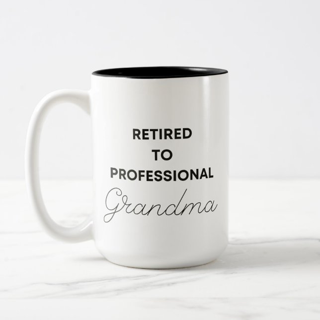 Custom Funny Retirement To Professional Grandma Tw Two-Tone Coffee Mug (Left)
