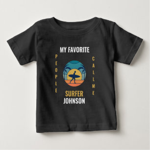 Custom Funny retro cool Vintage surfboard surf Baby T-Shirt