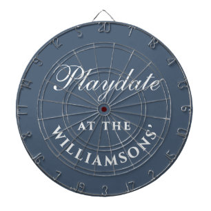 Custom Funny Retro Playdate Blue White Minimalist  Dartboard