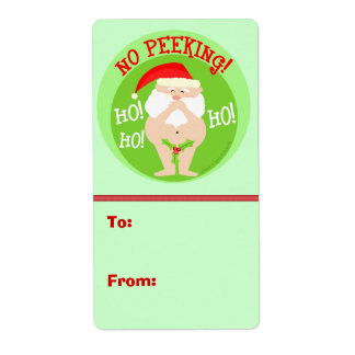 Custom Funny Santa Christmas Gift Labels