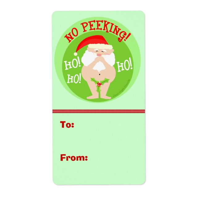Custom Funny Santa Christmas Gift Labels (Front)
