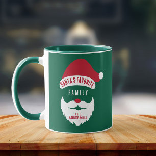 Custom Funny Santa's Favorite Family Name Mug