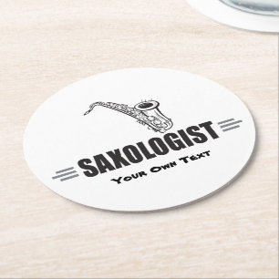 Custom Funny Saxophone Round Paper Coaster