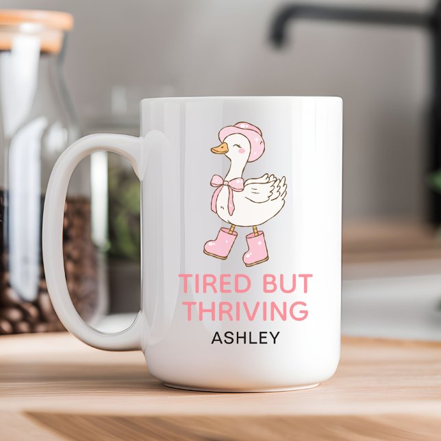 Custom Funny Small Business Owner Mug Gift for Her (Personalized Pink Goose Mug Gift for Small Business Owner, Entrepreneur Mug Gift for Her)