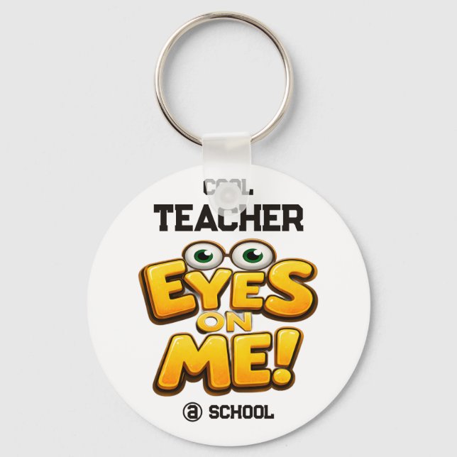 Custom Funny Teacher Gifts  Personalized by School Keychain (Front)
