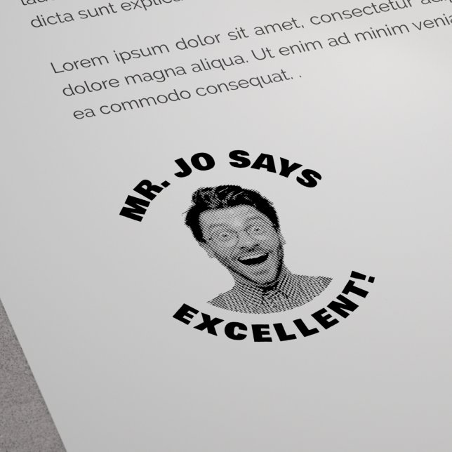 Custom Funny Teacher Photo  Excellent Rubber Stamp (Creator Uploaded)