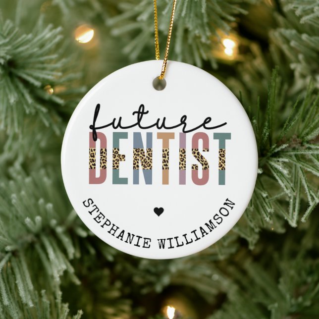 Custom Future Dentist Dental Student Gifts Ceramic Ornament (Tree)