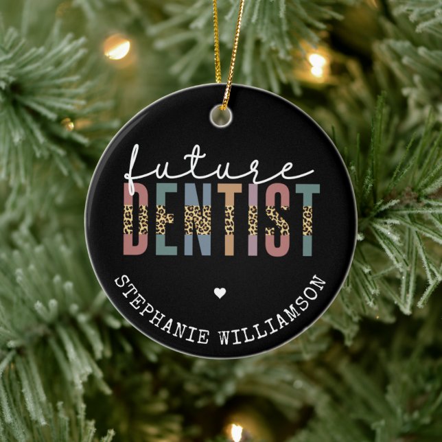 Custom Future Dentist Dental Student Gifts Ceramic Ornament (Tree)
