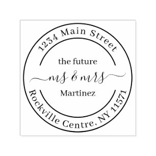 Custom Future Mr. and Mrs. Wedding Address Self-inking Stamp