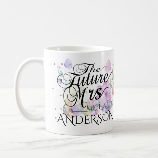 Custom Future Mrs Calligraphy Coffee Mug (Left)
