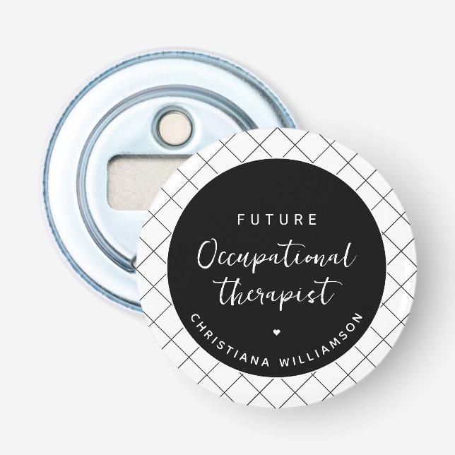 Custom Future OT Occupational Therapist Elegant Bottle Opener (Front)