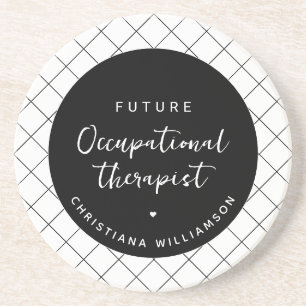 Custom Future OT Occupational Therapist Elegant Coaster