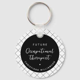 Custom Future OT Occupational Therapist Elegant Keychain
