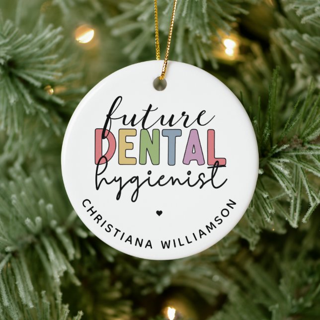 Custom Future RDH Registered Dental Hygienist Ceramic Ornament (Tree)