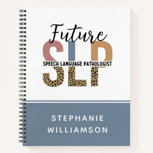 Custom Future SLP Speech Pathologist Leopard Print Notebook