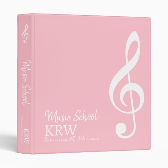Custom G Treble Clef Musical Note Binder (Front/Spine)