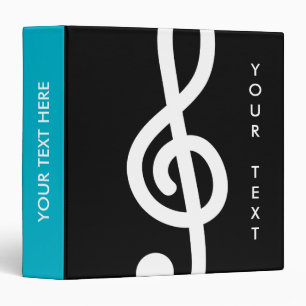 Custom G treble clef musical note binder for music