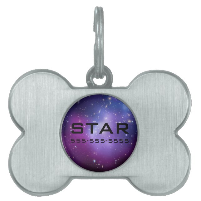 Custom Galaxy Cluster Pet Tag (Front)