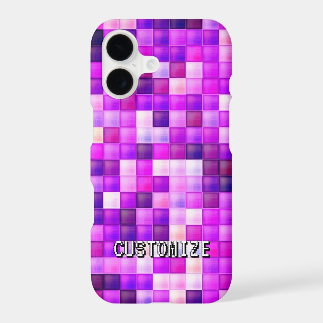 Custom Gamertag Pink 8-Bit Pixel Square Pattern (Back)