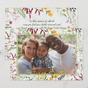 Custom Garden floral photo Easter Holiday Card