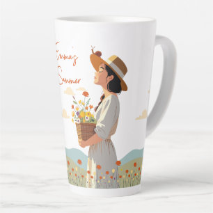 Custom Garden Girl Personalized Floral Latte Mug