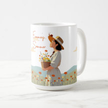 Custom Garden Girl Personalized Floral Mug