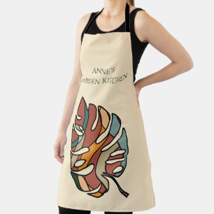 Custom Garden Kitchen Name Monstera Boho Plant Gif Apron