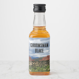 Custom Garden of the Gods Groomsman Gift Liquor Bottle Label