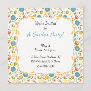 Custom Garden Party Flowered Invitation