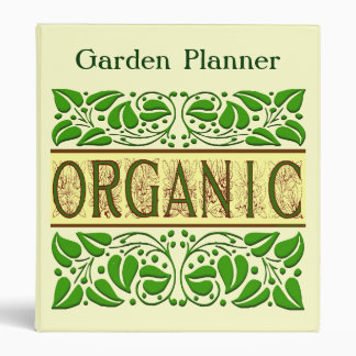 Custom Garden Planner Organic Saying with Leaves B Binder