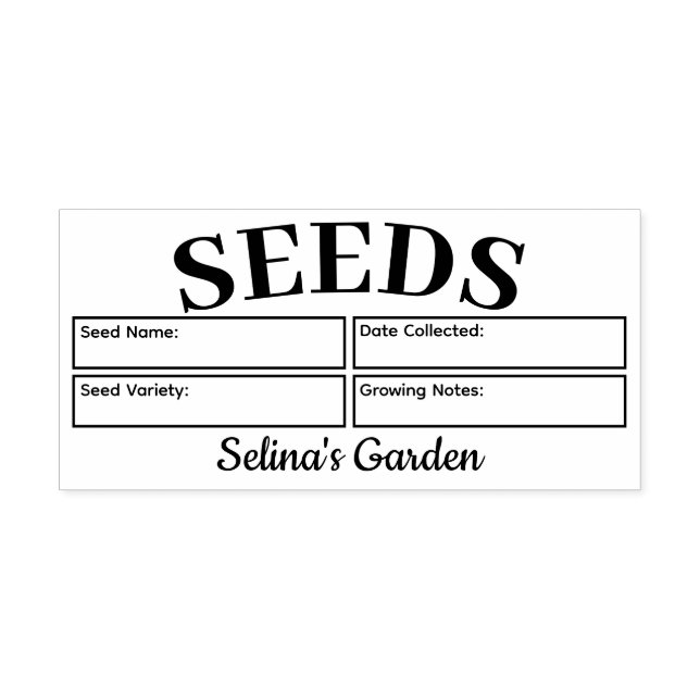 Custom Garden Seed Rubber Stamp (Imprint)