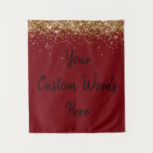 Custom Garnet & Black Personalized Photobooth Prop Tapestry