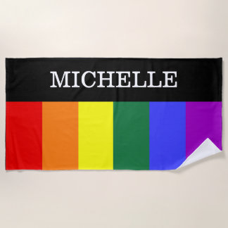 Custom Gay Rainbow Pride Beach Tool Beach Towel