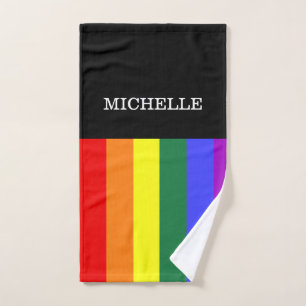 Custom Gay Rainbow Pride Hand Towel
