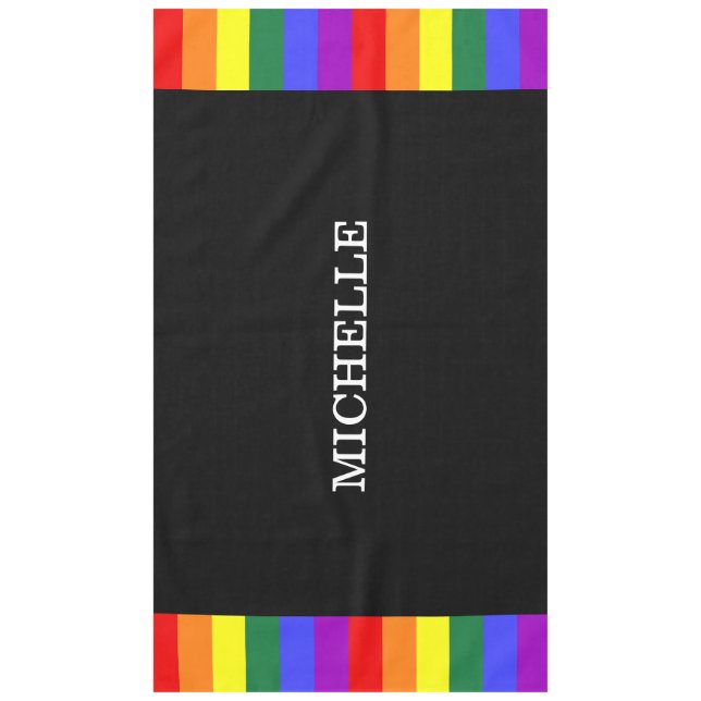 Custom Gay Rainbow Pride Table Tool Tablecloth (Front)